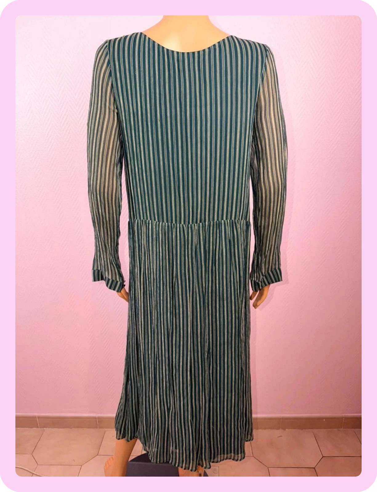 Vestido verde vintage americano talla s – photo 4